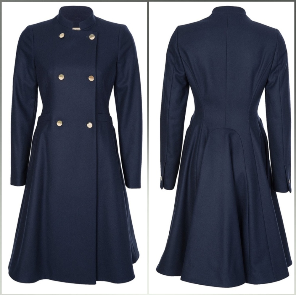 🍒NWT🍒 TED BAKER MILITARY FLARED COAT - Picture 2 of 8
